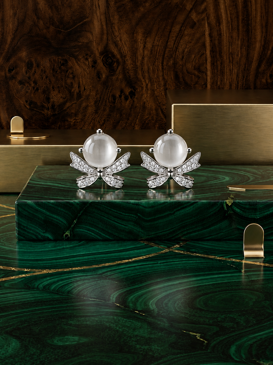 Silver Crystal Butterfly Earring
