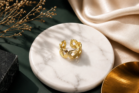 Luxury Gold Braided Adjustable Ring