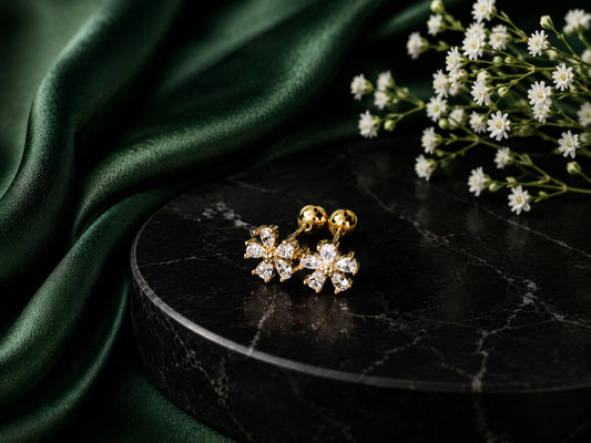 Luxury Floral Crystal Stud